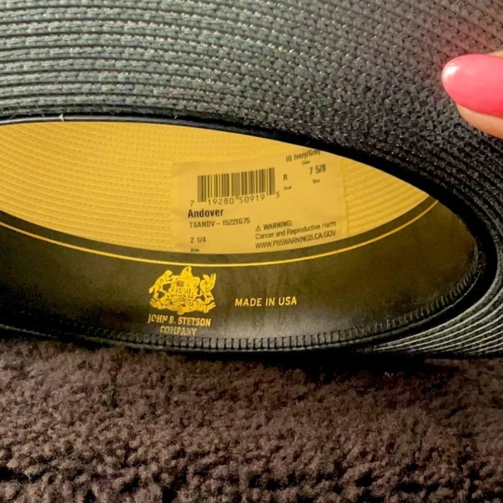 Stetson Andover Grey 71/4R Florentine Italy Hat - Picture 8 of 9